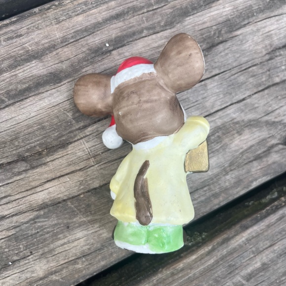 VINTAGE CHRISTMAS MOUSE FIGURE STATUE decor - Picture 2 of 2
